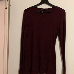 Maroon long sleeve soft tee. Size XS. WHBM